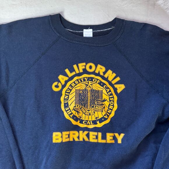 Vintage 70s University of California Berkeley Crest Collegiate Weave Sweatshirt - Picture 2 of 8